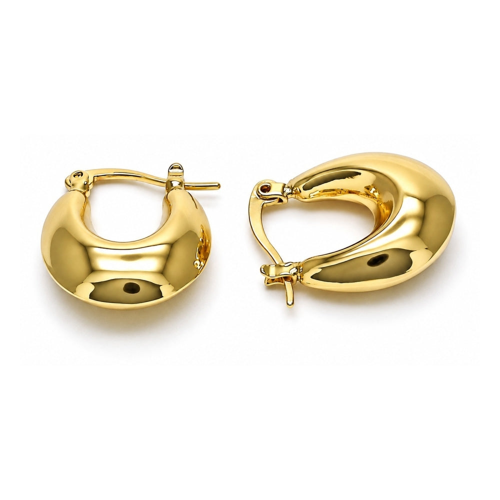Oro Laminado Small Hoop, Gold Filled Style Hollow Design, Polished, Golden Finish