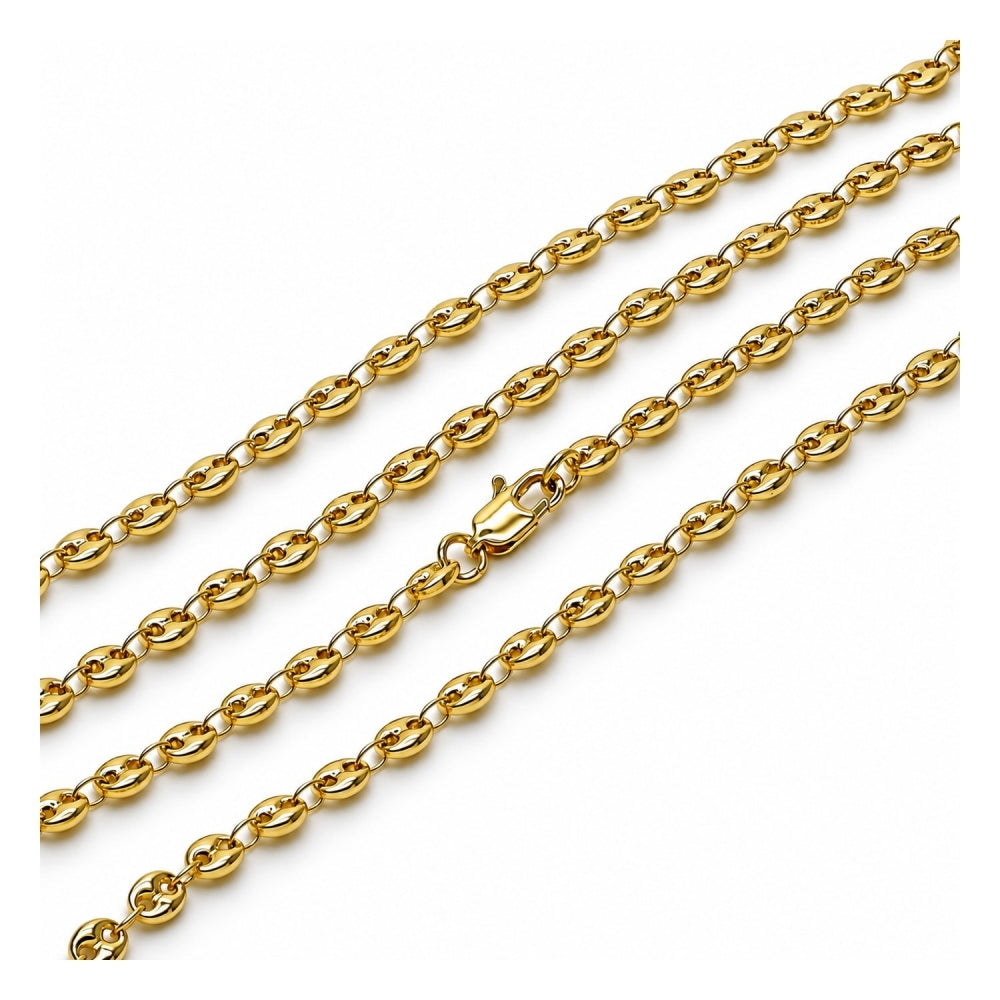 Oro Laminado Fancy Necklace, Gold Filled Style Puff Mariner Design, Polished, Golden Finish