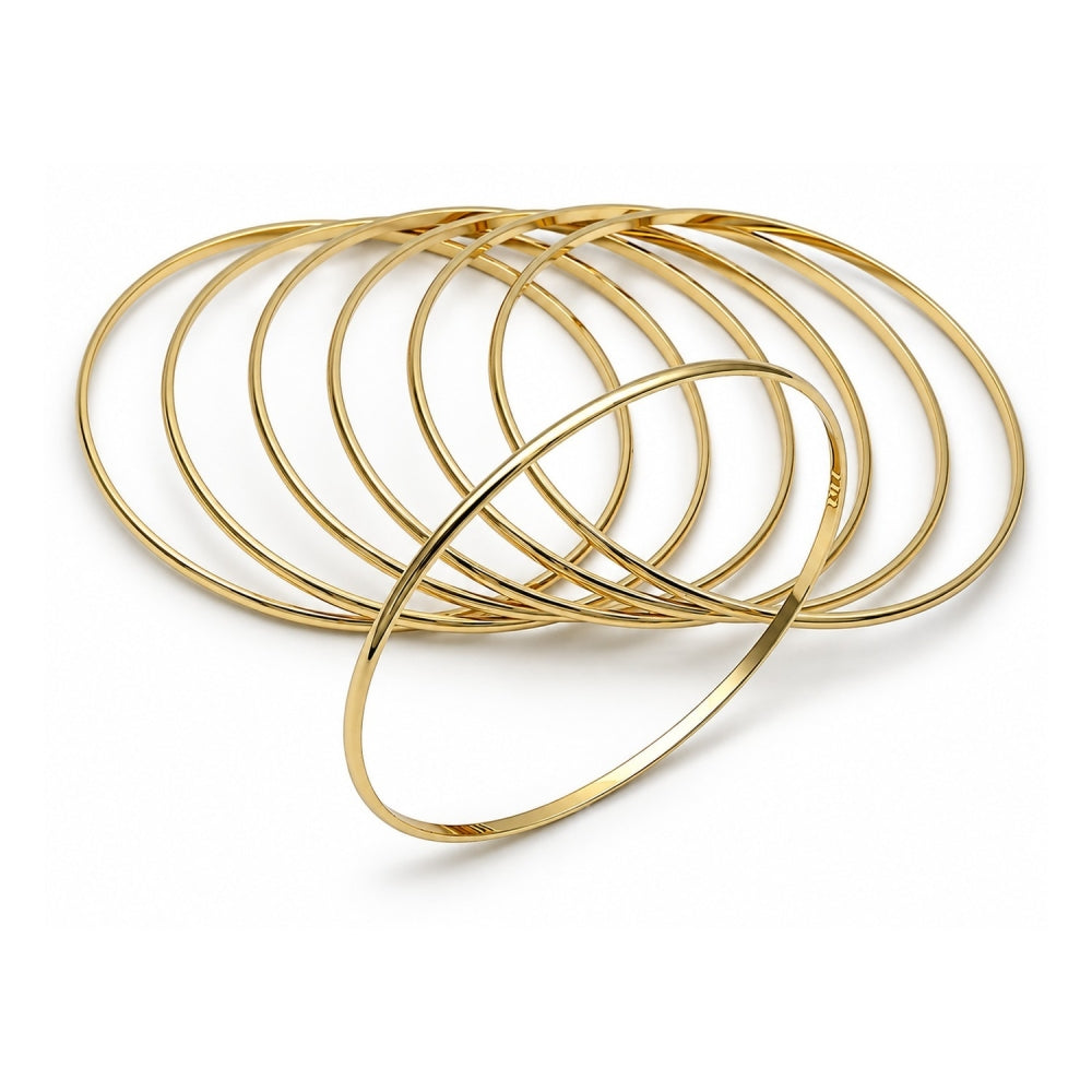 Oro Laminado Semanario Bangle, Gold Filled Style Polished, Golden Finish