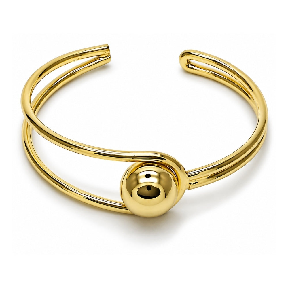 Oro Laminado Individual Bangle, Gold Filled Style Ball Design, Polished, Golden Finish