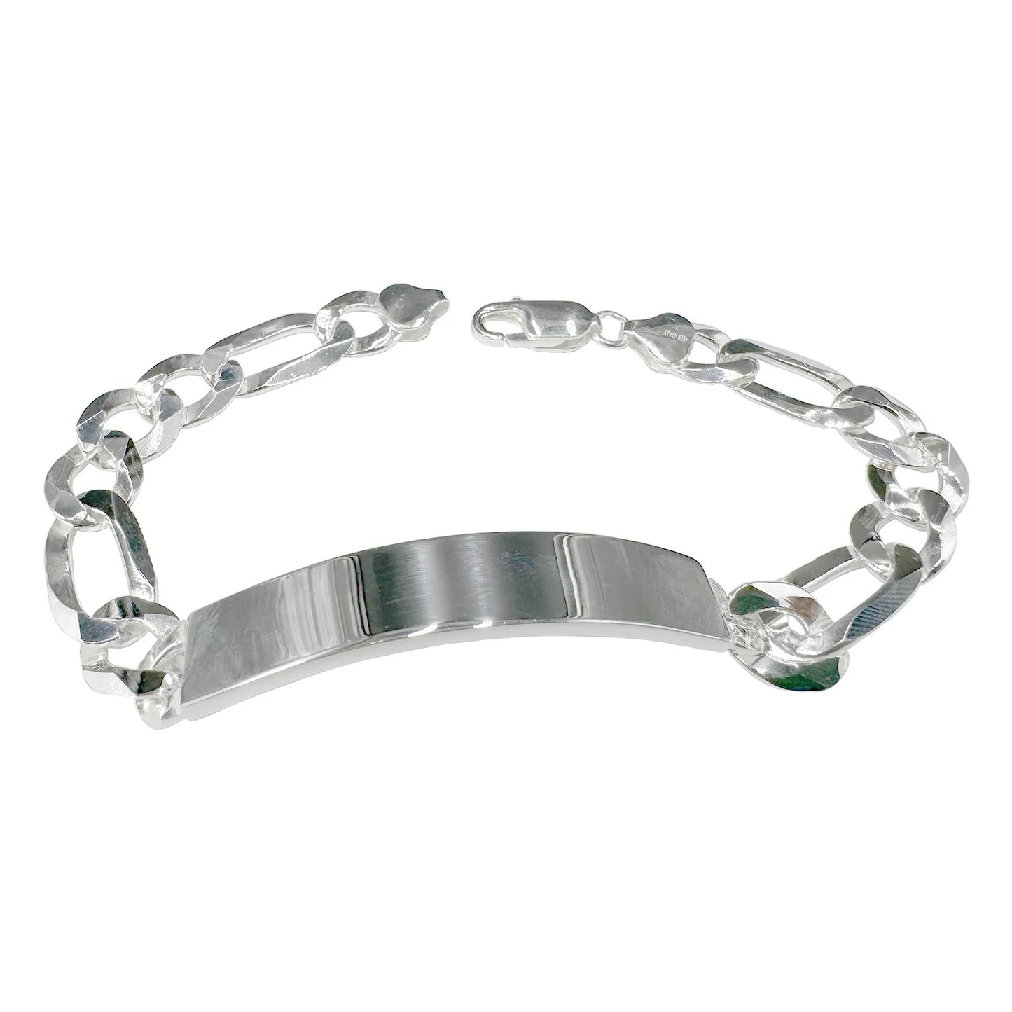 Figaro ID 080 - 4.0mm - Sterling Silver Flat Figaro ID Bracelet