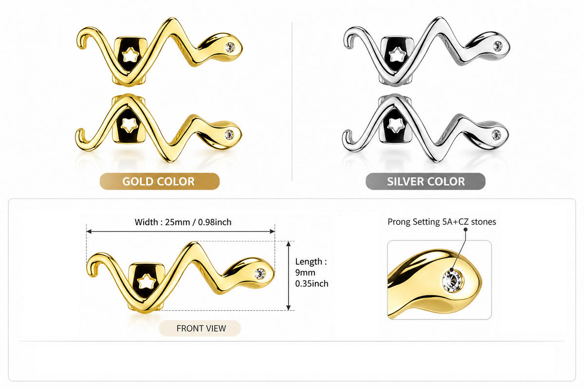 Women Snake Open Face Grillz