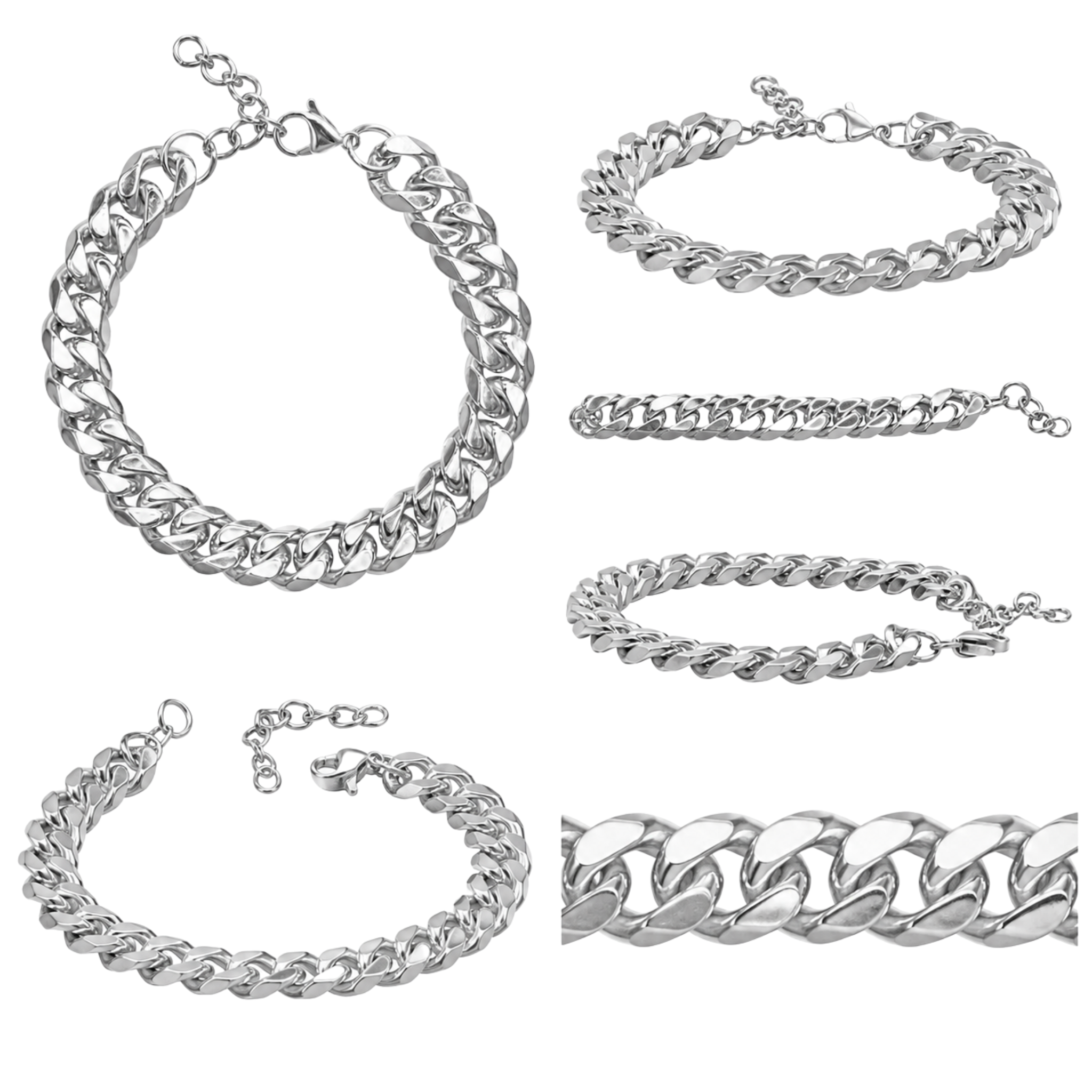 Stainless Steel Cuban Link Adjustable Bracelet | Non-Tarnish Bracelet
