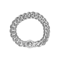 Stainless Steel Cuban Link Bracelet with CZ Circular Buckle