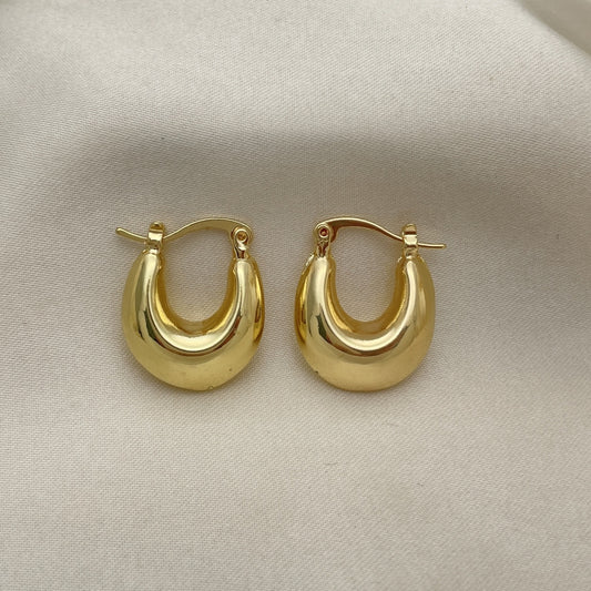Oro Laminado Small Hoop, Gold Filled Style Hollow Design, Polished, Golden Finish