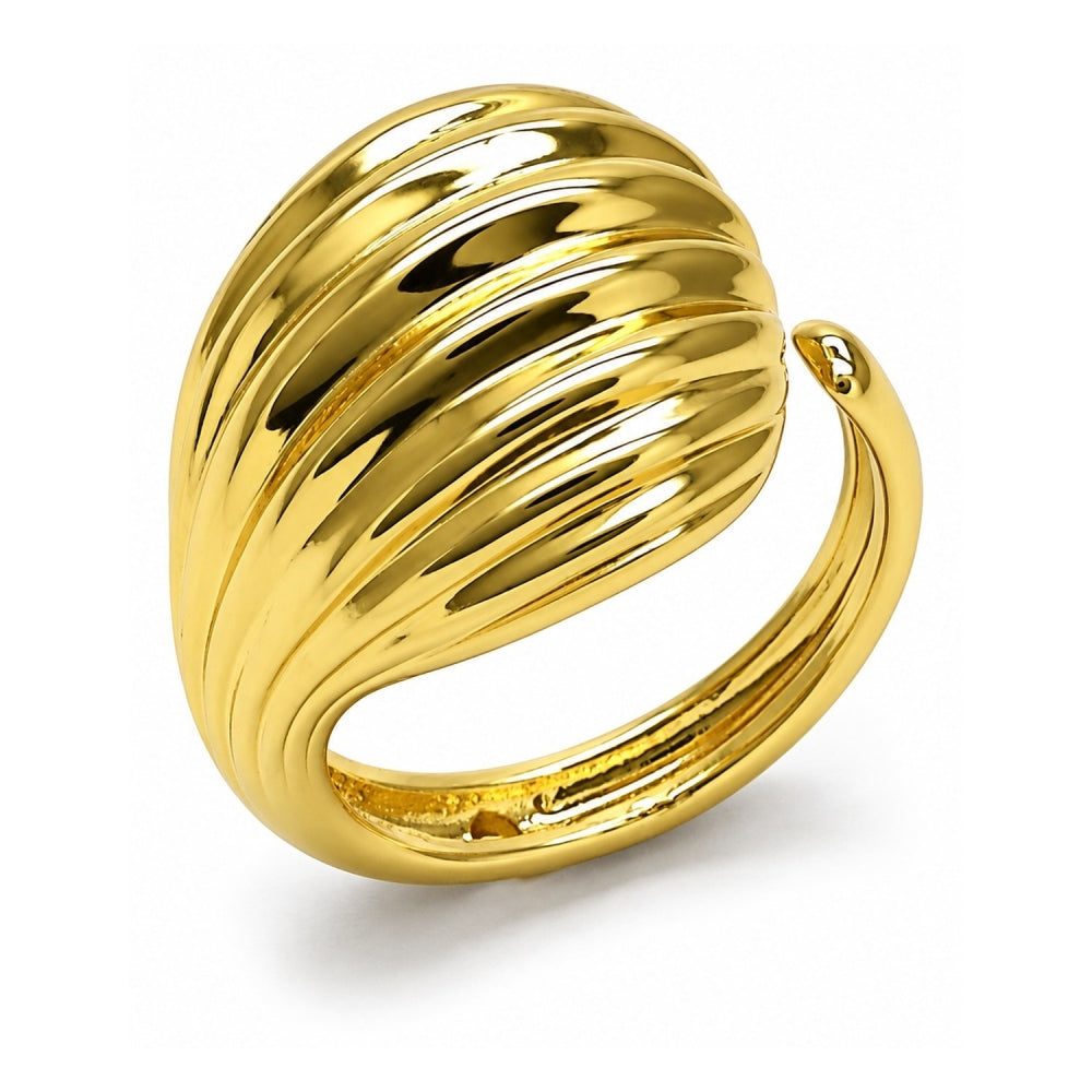Oro Laminado Elegant Ring, Gold Filled Style Teardrop Design, Polished, Golden Finish