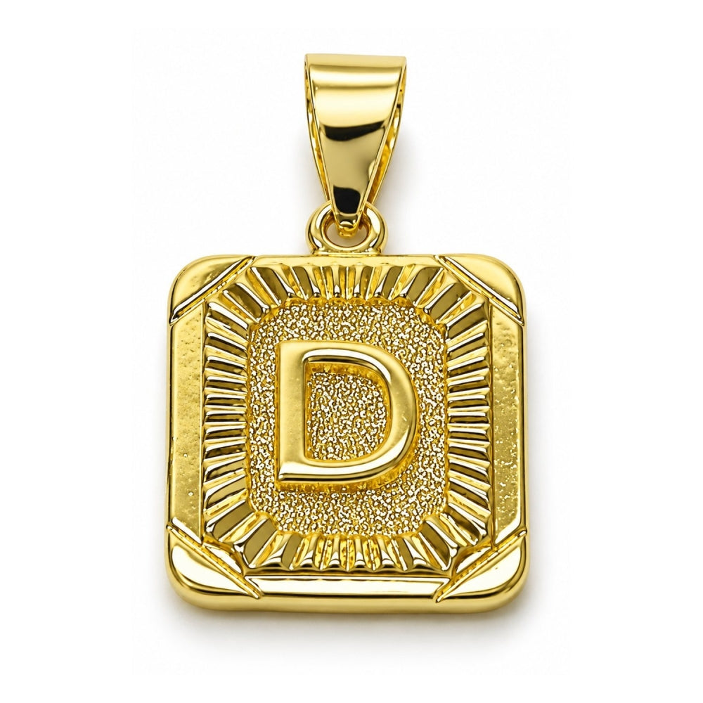 Oro Laminado Fancy Pendant, Gold Filled Style Initials Design, Diamond Cutting Finish, Golden Finish