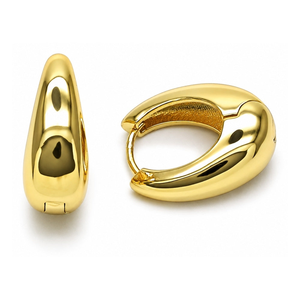 Oro Laminado Huggie Hoop, Gold Filled Style Polished, Golden Finish