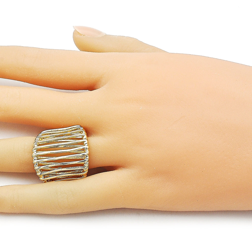 Oro Laminado Elegant Ring, Gold Filled Style Polished, Golden Finish