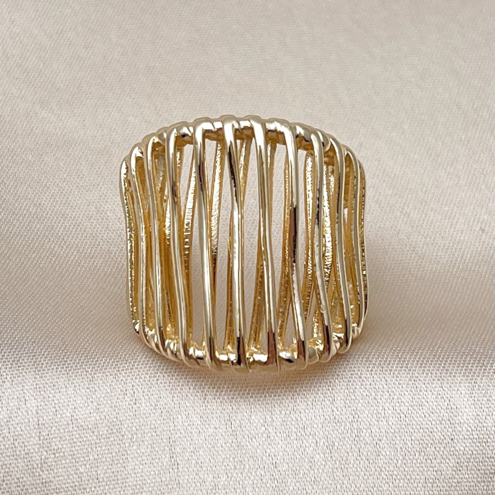Oro Laminado Elegant Ring, Gold Filled Style Polished, Golden Finish