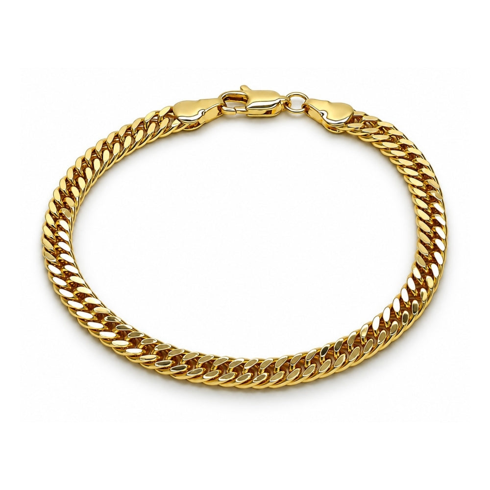 Oro Laminado Basic Bracelet, Gold Filled Style Diamond Cutting Finish, Golden Finish