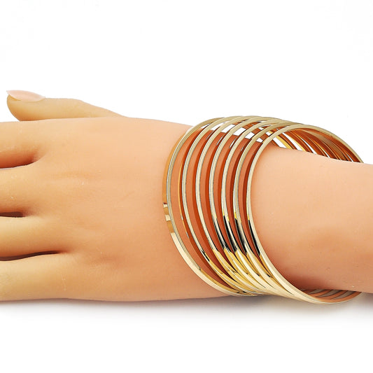 Oro Laminado Semanario Bangle, Gold Filled Style Polished, Golden Finish