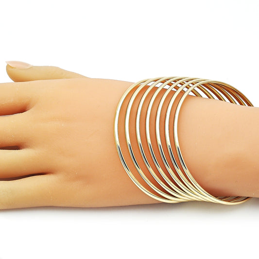 Oro Laminado Semanario Bangle, Gold Filled Style Polished, Golden Finish