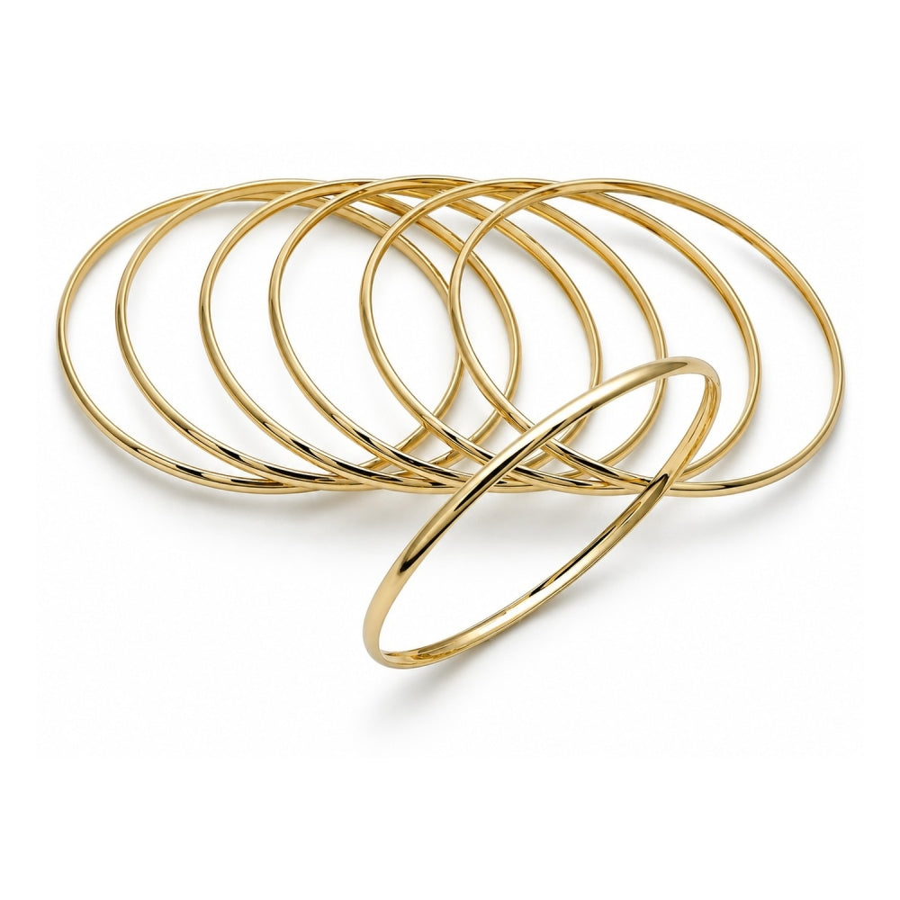 Oro Laminado Semanario Bangle, Gold Filled Style Polished, Golden Finish