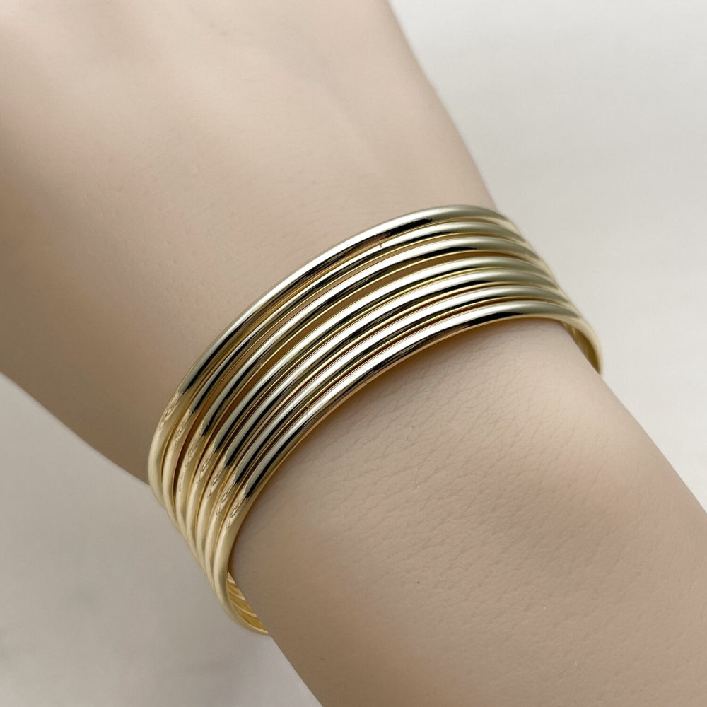 Oro Laminado Semanario Bangle, Gold Filled Style Polished, Golden Finish
