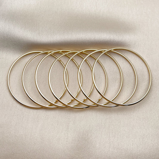Oro Laminado Semanario Bangle, Gold Filled Style Polished, Golden Finish