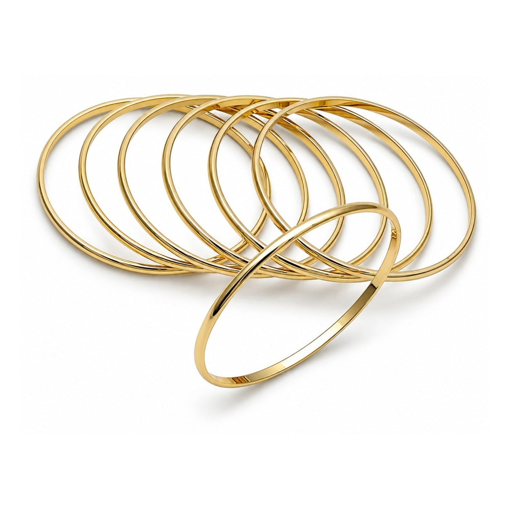 Oro Laminado Semanario Bangle, Gold Filled Style Polished, Golden Finish