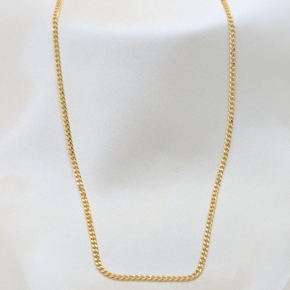 Oro Laminado Basic Necklace, Gold Filled Style Curb Design, Polished, Golden Finish