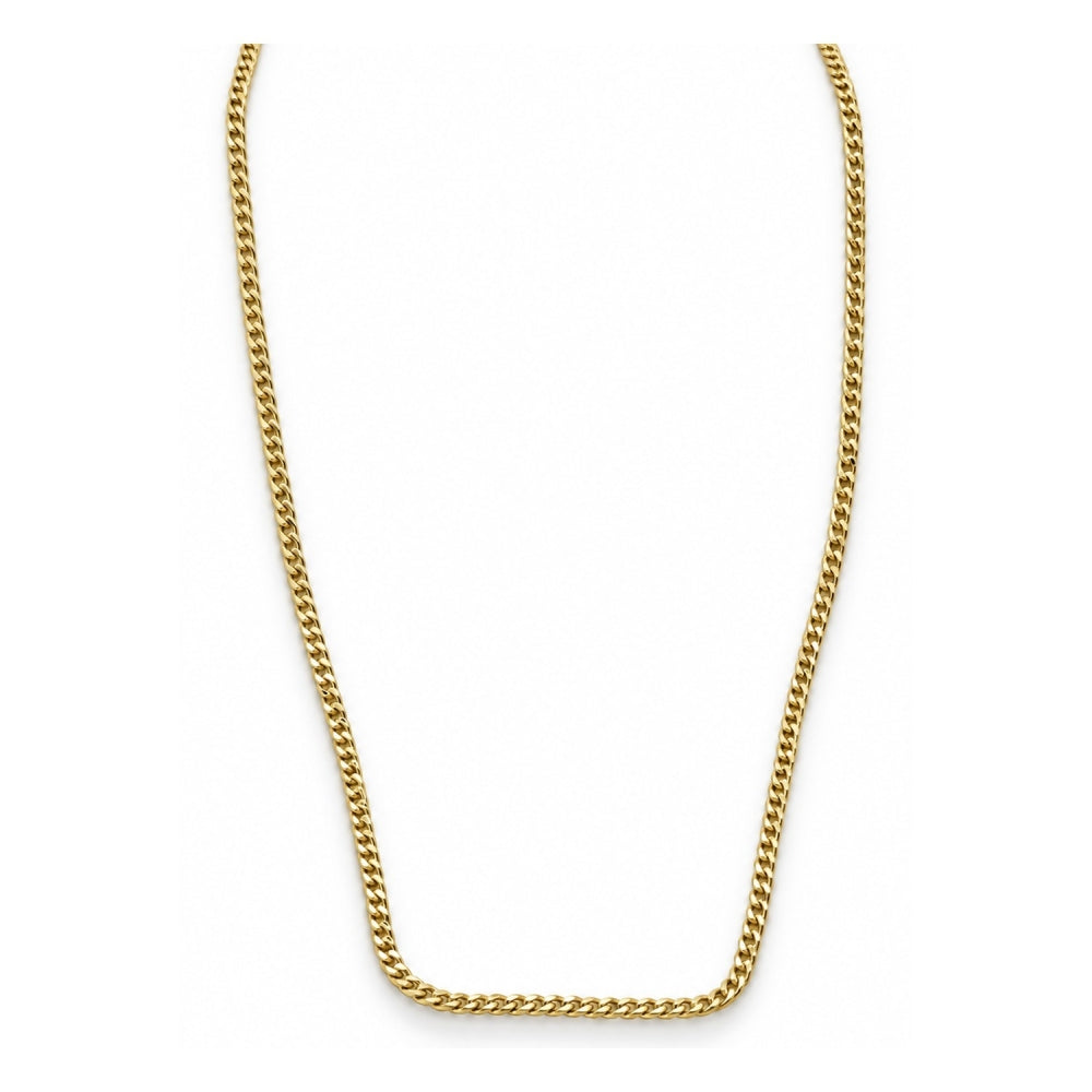 Oro Laminado Basic Necklace, Gold Filled Style Curb Design, Polished, Golden Finish