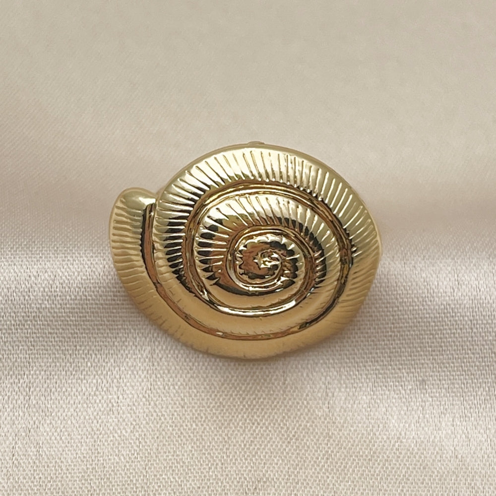 Oro Laminado Elegant Ring, Gold Filled Style Snail Design, Polished, Golden Finish