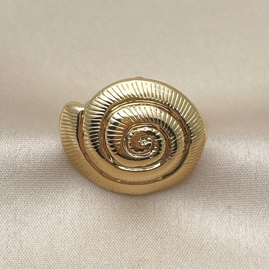 Oro Laminado Elegant Ring, Gold Filled Style Snail Design, Polished, Golden Finish