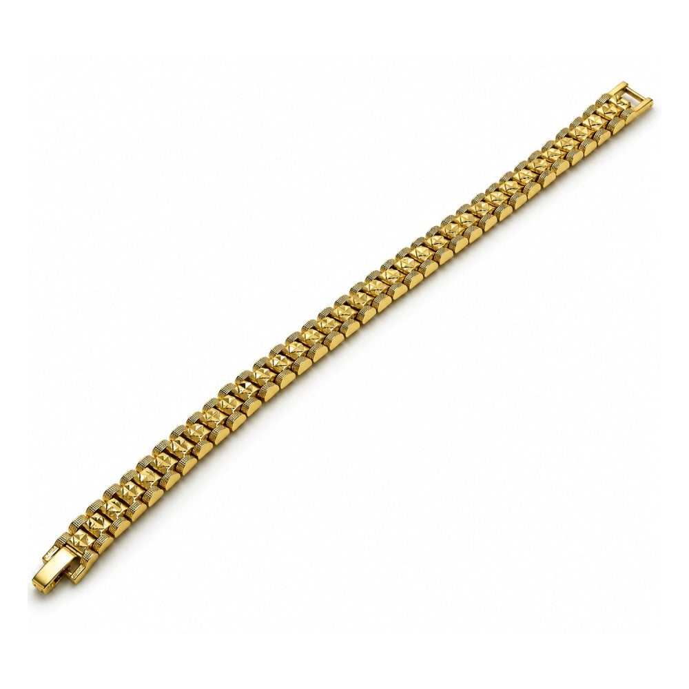 Oro Laminado Solid Bracelet, Gold Filled Style Matte Finish, Golden Finish