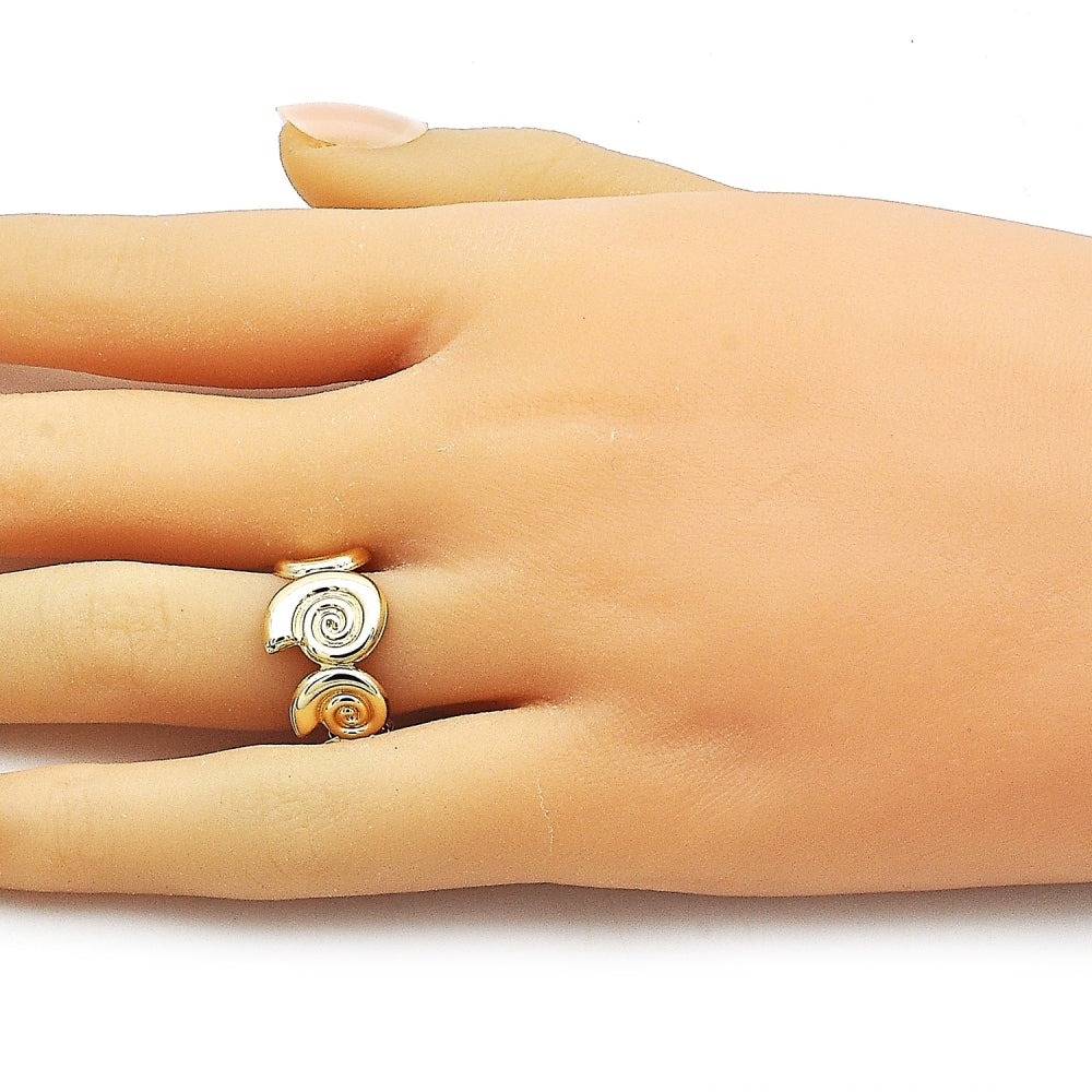 Oro Laminado Elegant Ring, Gold Filled Style Snail Design, Polished, Golden Finish