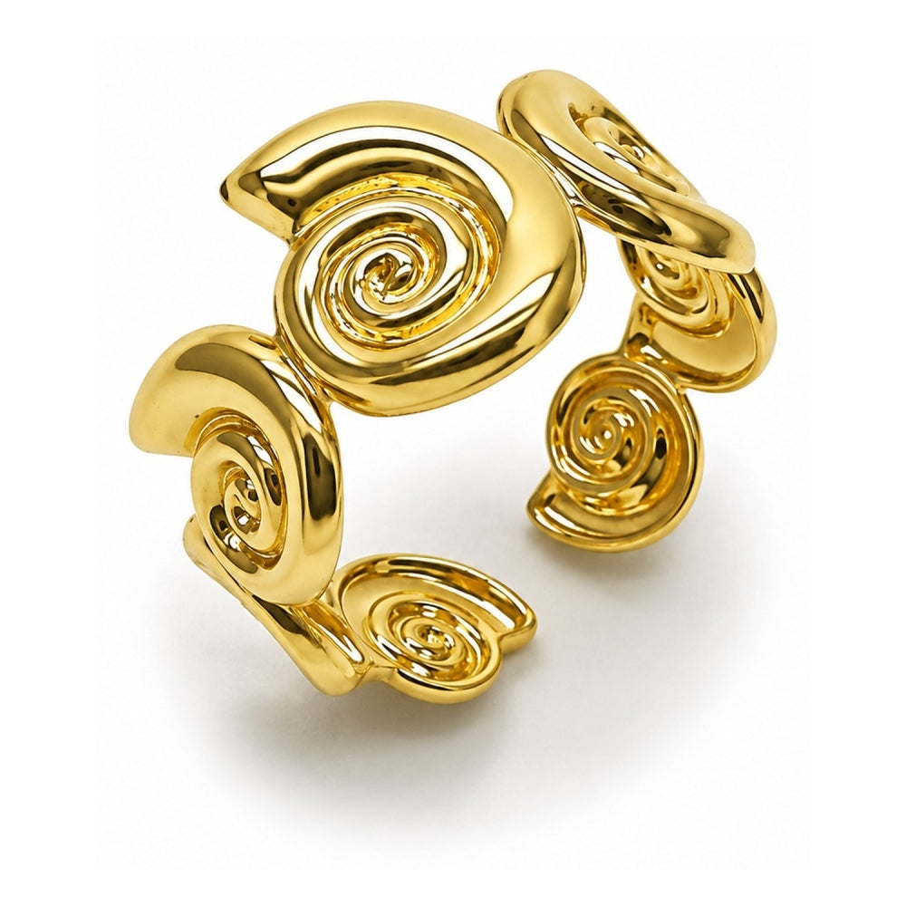 Oro Laminado Elegant Ring, Gold Filled Style Snail Design, Polished, Golden Finish