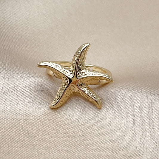 Oro Laminado Elegant Ring, Gold Filled Style Star Design, Polished, Golden Finish