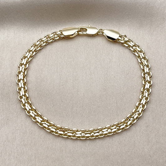 Oro Laminado Basic Bracelet, Gold Filled Style Bismark Design, Polished, Golden Finish