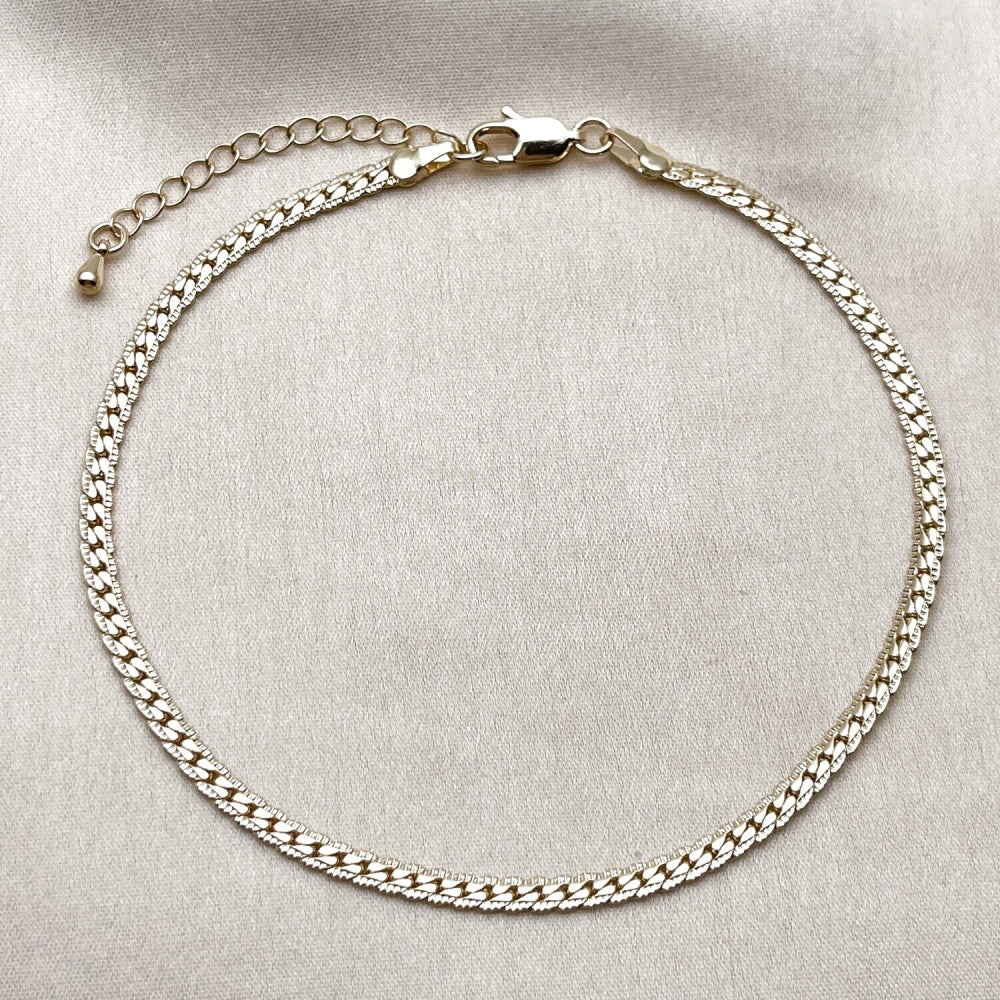 Oro Laminado Basic Anklet, Gold Filled Style Polished, Golden Finish