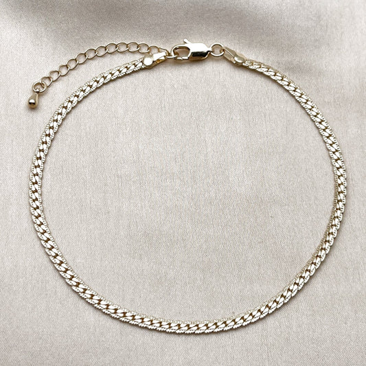 Oro Laminado Basic Anklet, Gold Filled Style Polished, Golden Finish