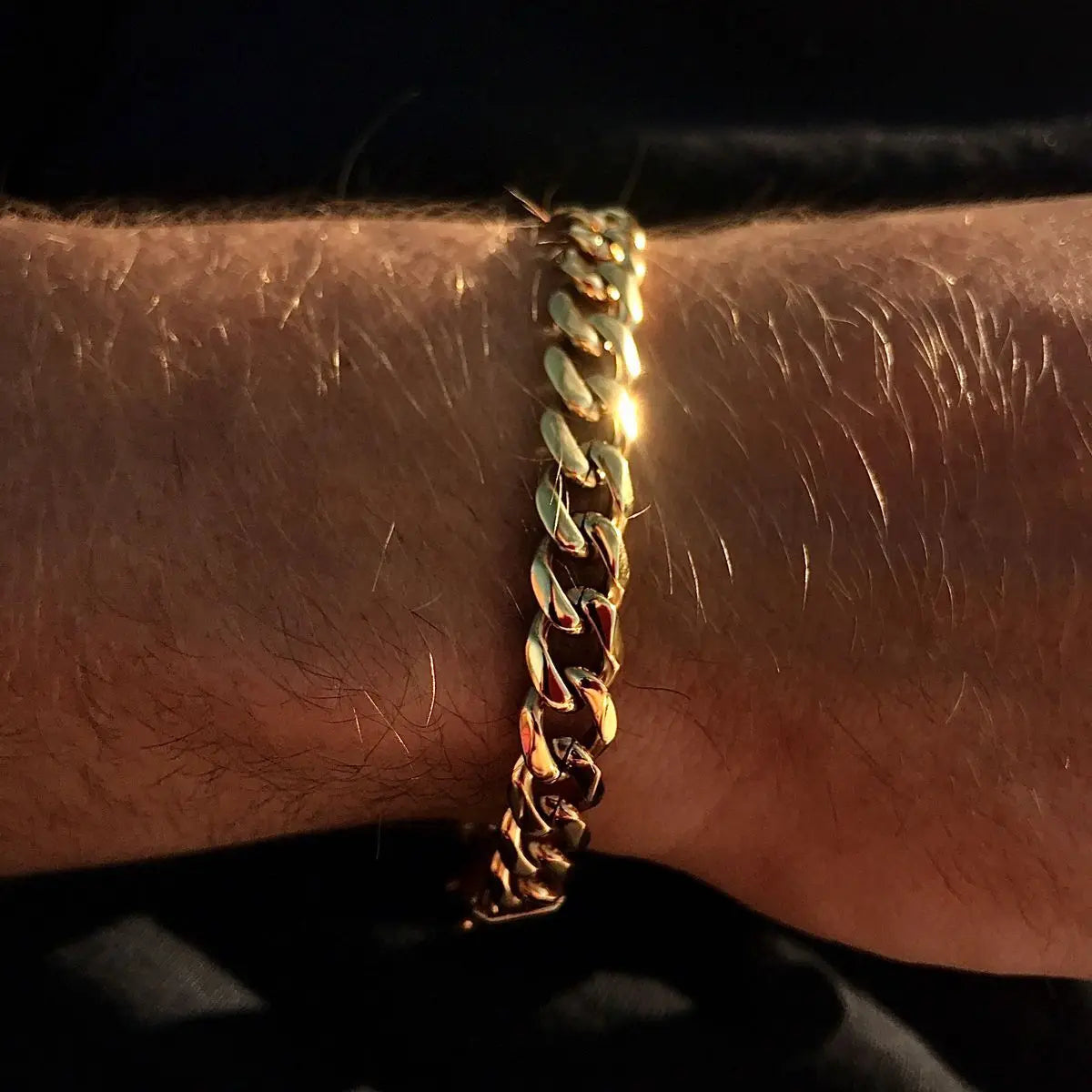 Gold Cuban Link Stainless Steel Bracelet for Men