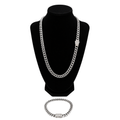 22" Iced Out Cuban Link Chain & 8" Matching Bracelet Set | Stainless Steel | CZ