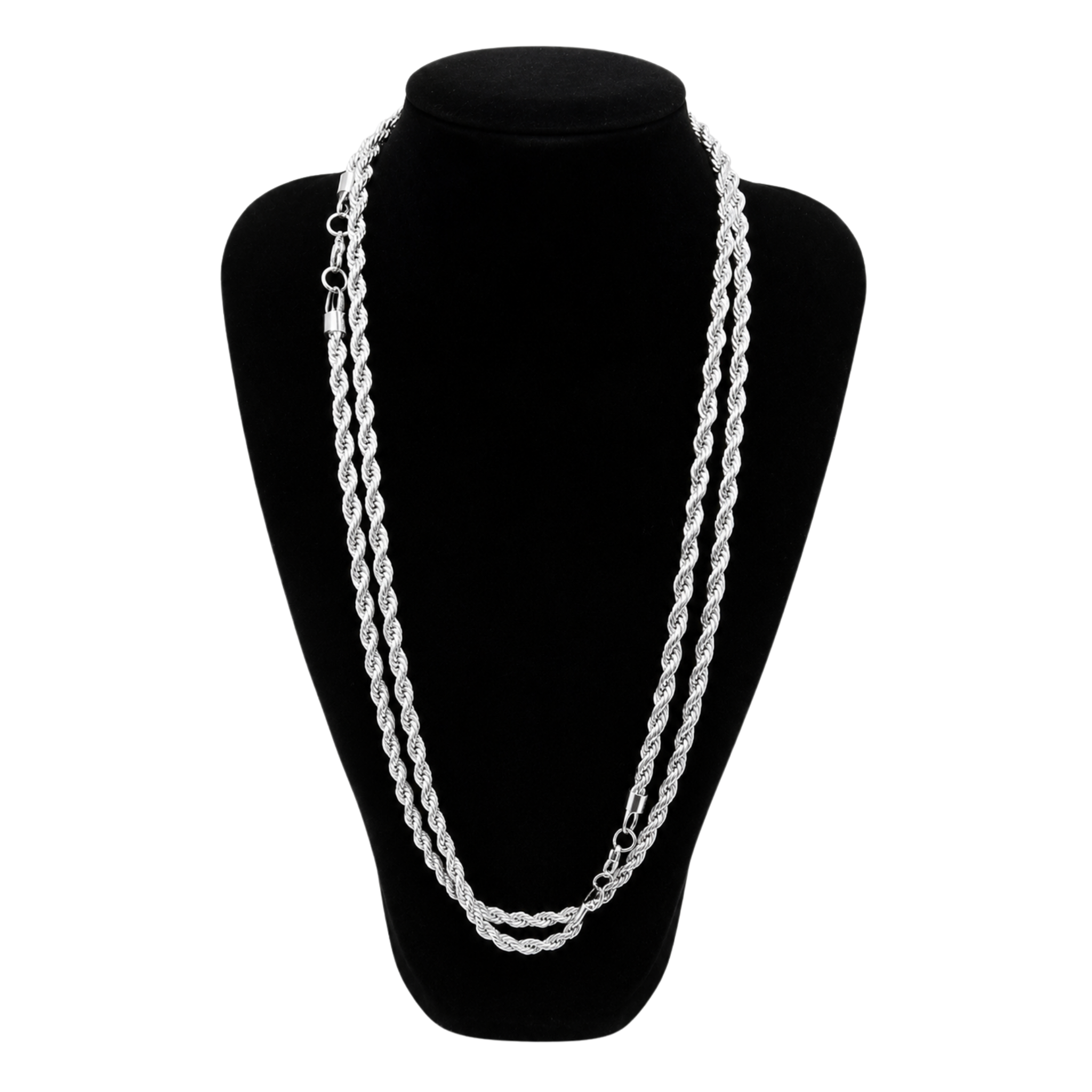 24" 3.5mm 316 Stainless Steel Rope Chain Necklace - Durable & Tarnish-Resistant