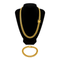 24" Cuban Style 316 Stainless Steel Necklace & Matching Bracelet Set