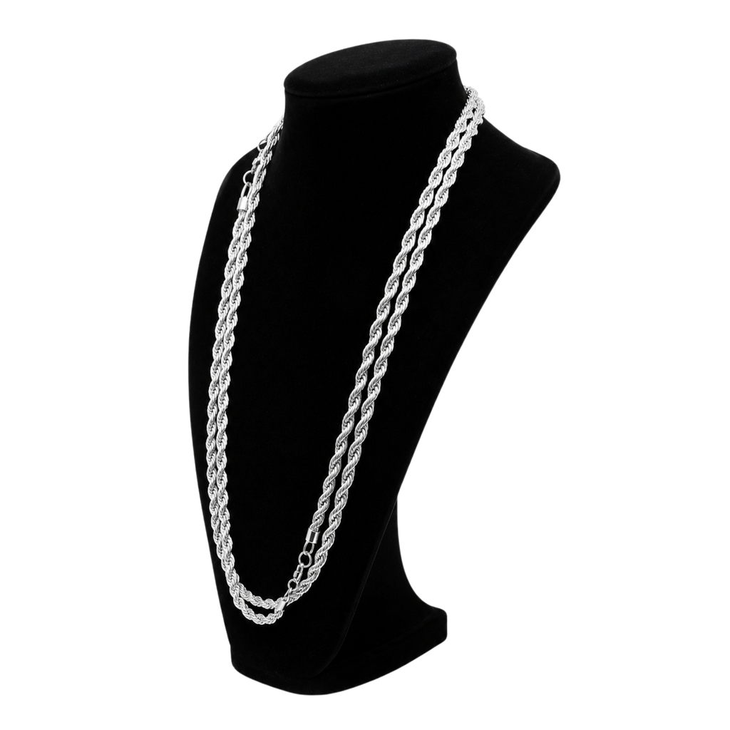 24" 3.5mm 316 Stainless Steel Rope Chain Necklace - Durable & Tarnish-Resistant