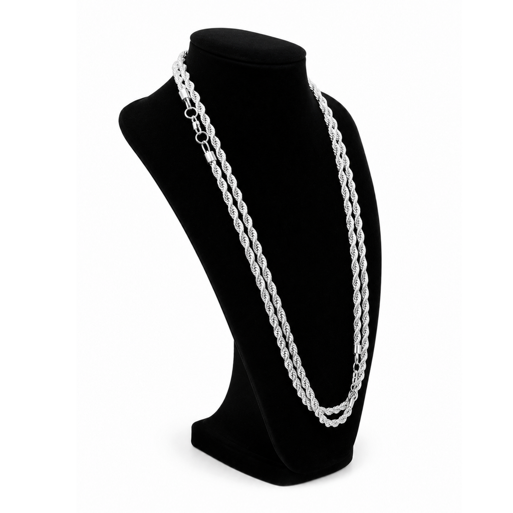 24" 3.5mm 316 Stainless Steel Rope Chain Necklace - Durable & Tarnish-Resistant
