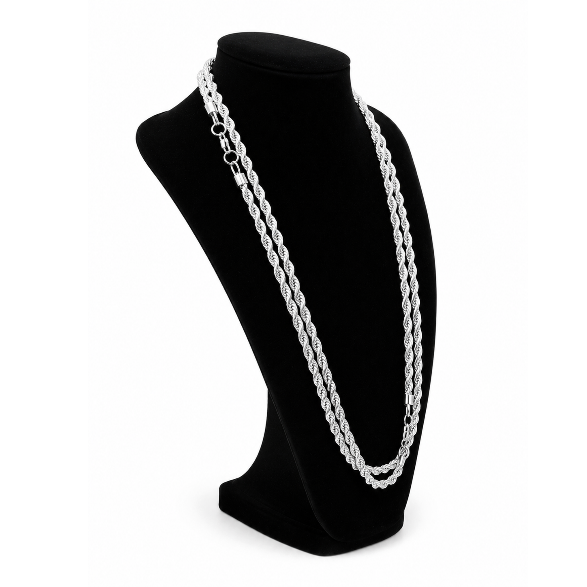 24" 3.5mm 316 Stainless Steel Rope Chain Necklace - Durable & Tarnish-Resistant