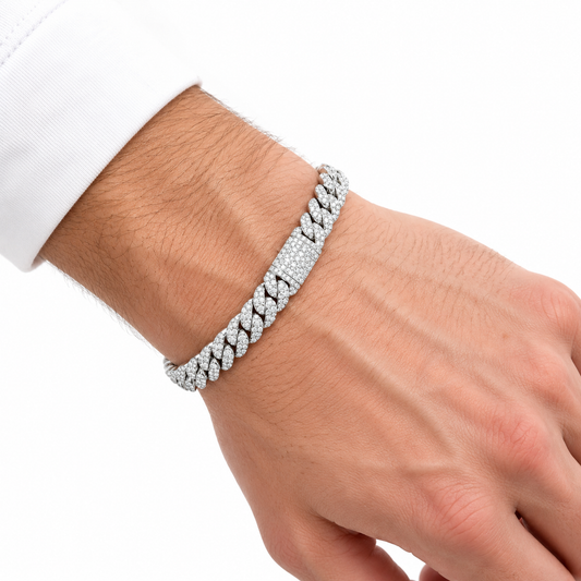 6MM Moissanite Iced Out Cuban Link Bracelet