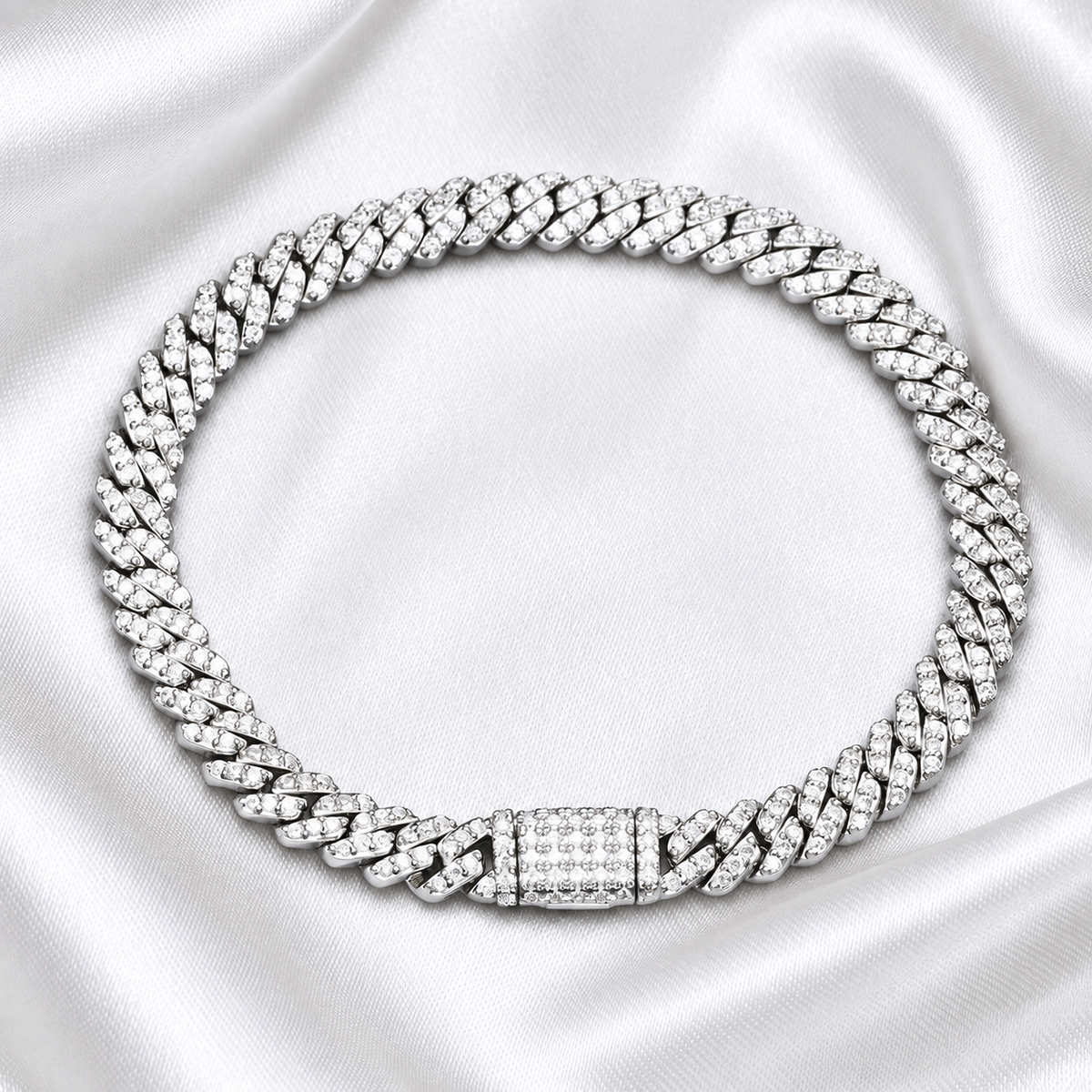 6MM Moissanite Iced Out Cuban Link Bracelet