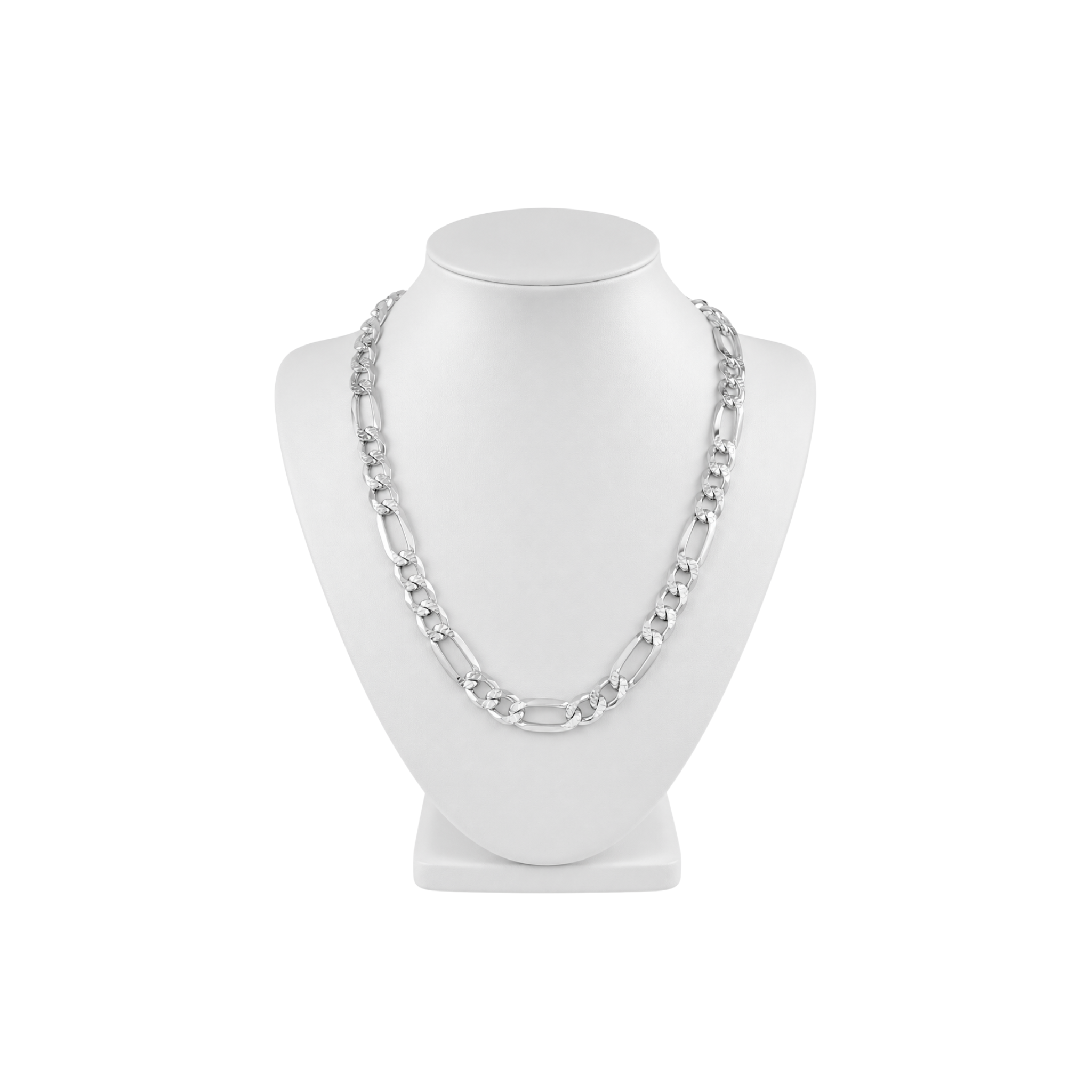925 Sterling Silver Diamond Cut Figaro Chain or Bracelet