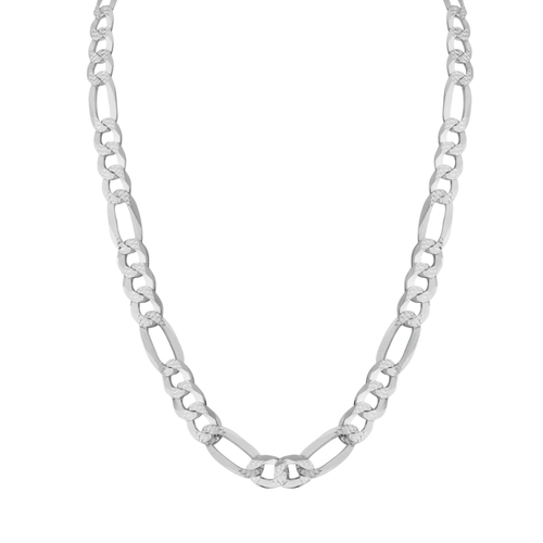 925 Sterling Silver Diamond Cut Figaro Chain or Bracelet