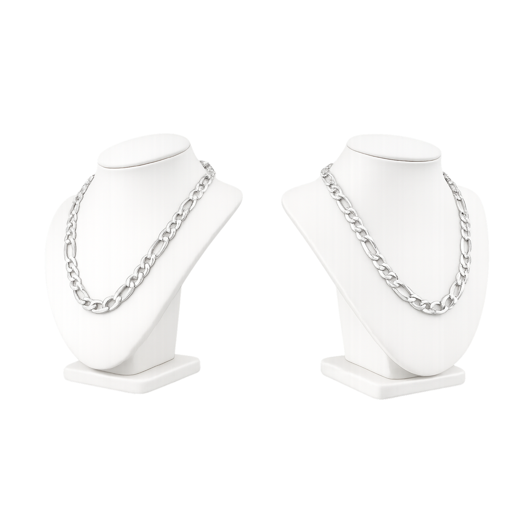 925 Sterling Silver Diamond Cut Figaro Chain or Bracelet