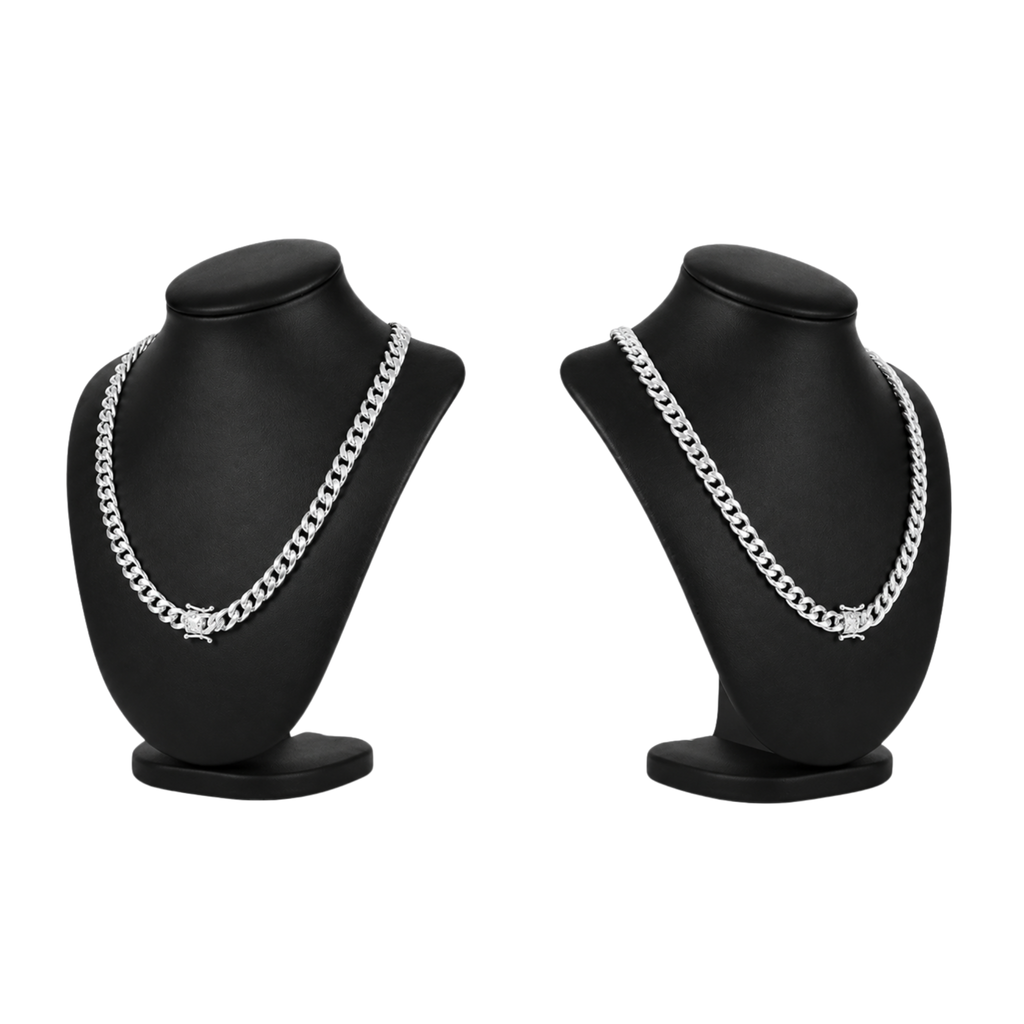 925 Sterling Silver Miami Cuban Box Lock Chain or Bracelet