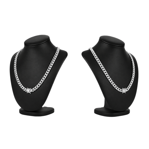 925 Sterling Silver Miami Cuban Box Lock Chain or Bracelet