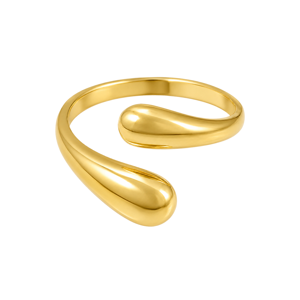 Adjustable Stainless Steel Droplet Hug Ring