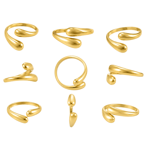 Adjustable Stainless Steel Droplet Hug Ring