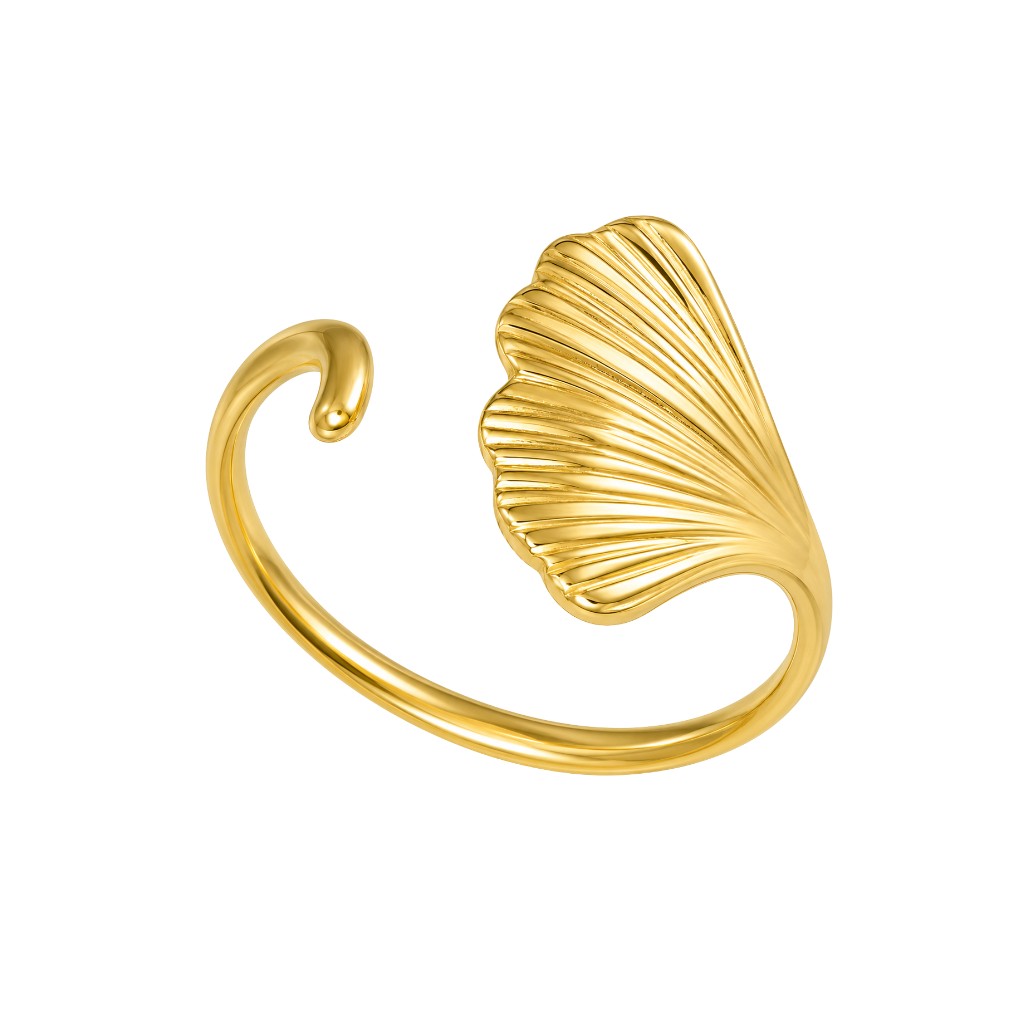 Adjustable Stainless Steel Seashell Ring