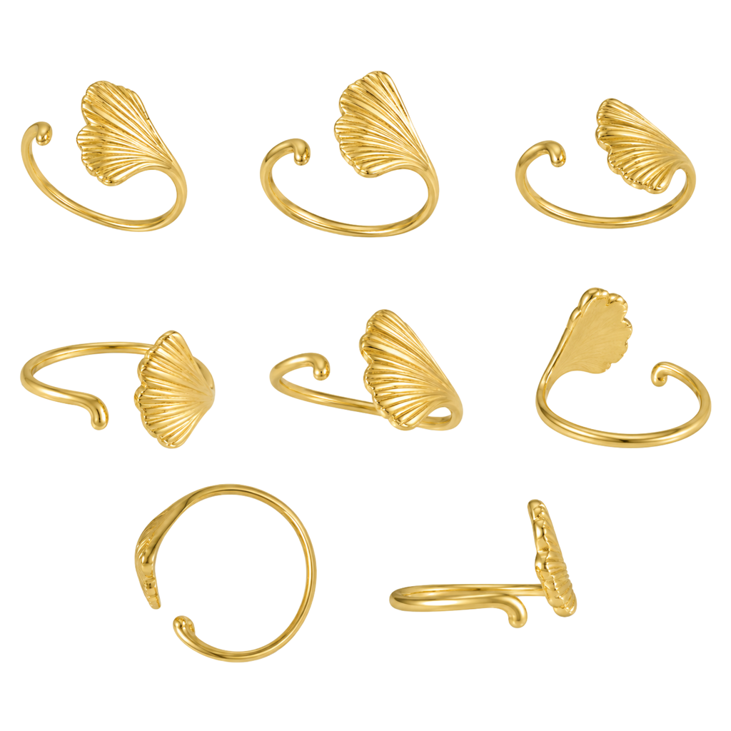 Adjustable Stainless Steel Seashell Ring